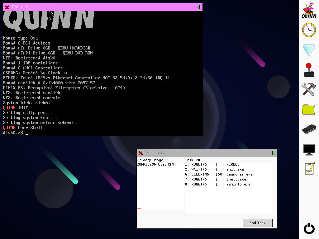 Quinn OS Screenshot